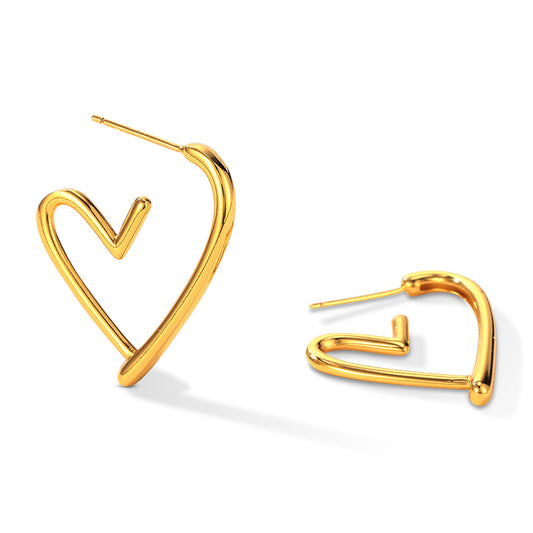 French Heart and Peach-Shaped Earrings