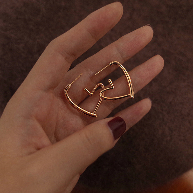 French Heart and Peach-Shaped Earrings