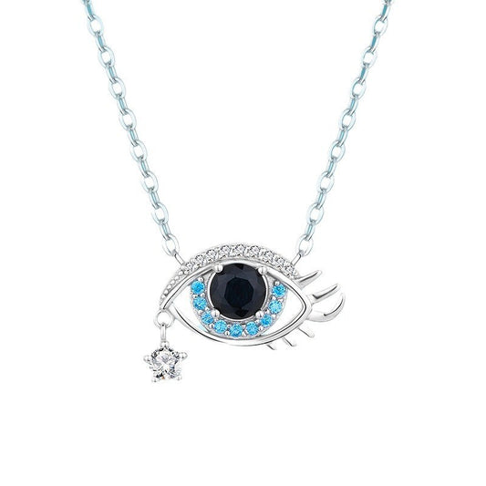 Blue Evil Eye S925 Sterling Silver Necklace