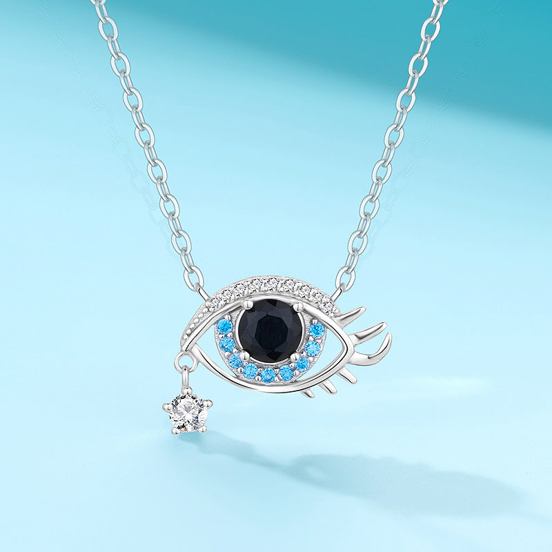 Blue Evil Eye S925 Sterling Silver Necklace